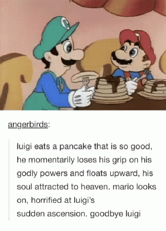 Mario Goodbye Luigi GIF - Mario Goodbye Luigi Pancakes GIFs