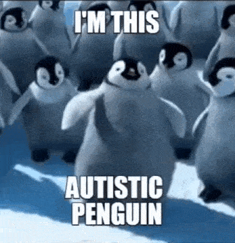a group of penguins are standing next to each other in the snow and a penguin is standing in the middle of the group .