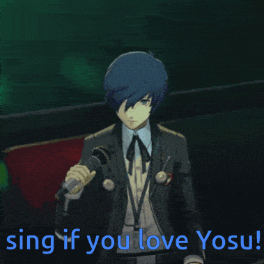 a man in a suit singing into a microphone with the words sing if you love yosu