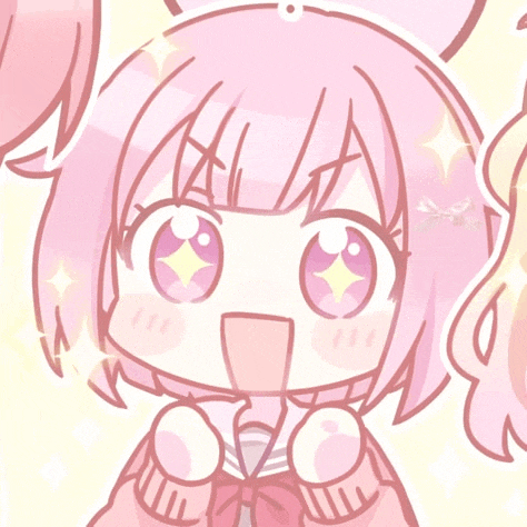 a cartoon of a girl with pink hair and a bow