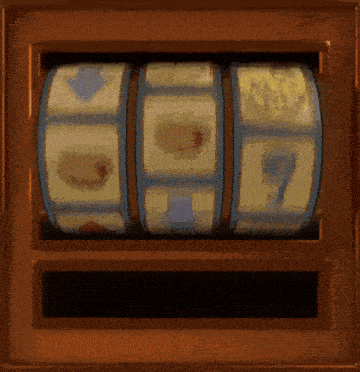 a slot machine with hearts and a bottle of wine on it