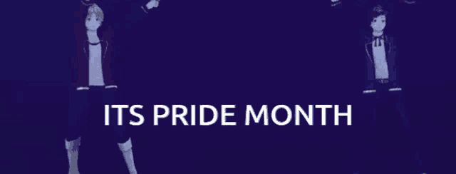 a purple background with the words its pride month written on it