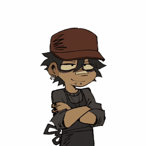 a drawing of a person with their arms crossed