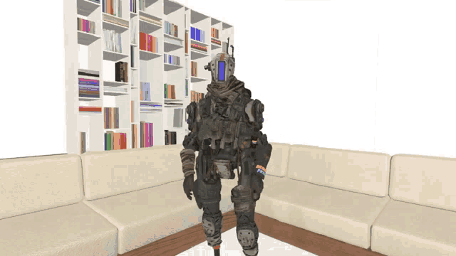 a man in a military uniform is standing in a living room