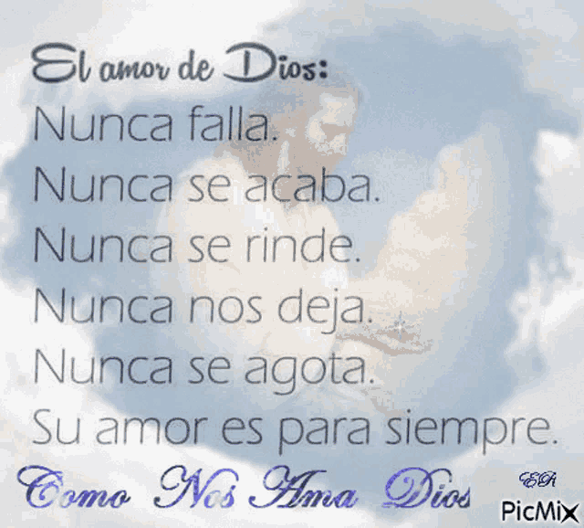 a picture of jesus and a quote in spanish