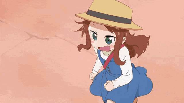 a girl with purple hair and blue eyes is wearing a pink dress