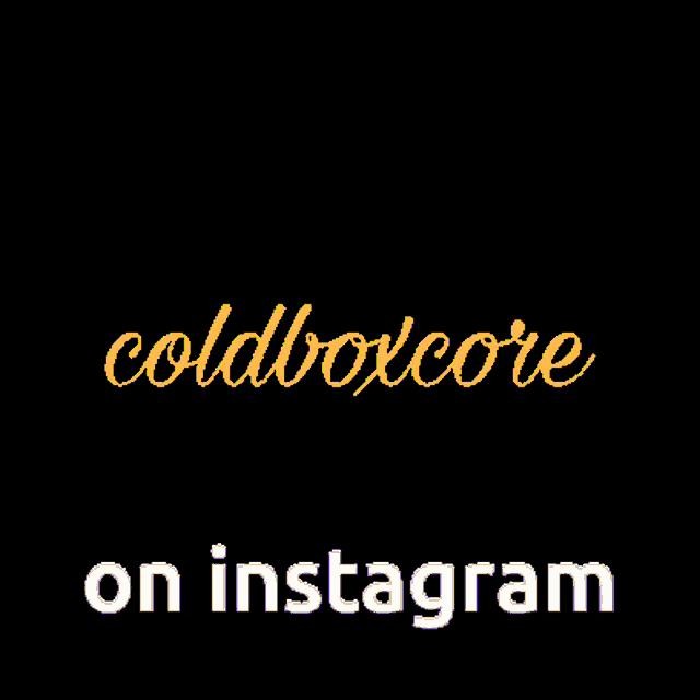 a logo for coldboxcore on instagram with a black background