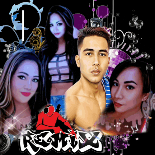 a collage of people with the word remix on the bottom right