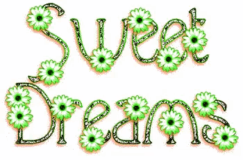 the word sweet dreams is surrounded by pink flowers on a white background