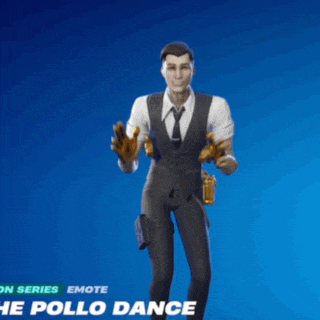 a man in a suit and tie is doing a pollo dance in fortnite