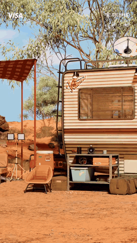 a camper with the word visa on the top of it