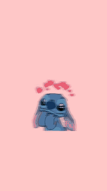 stitch is wearing sunglasses and has hearts on his head .
