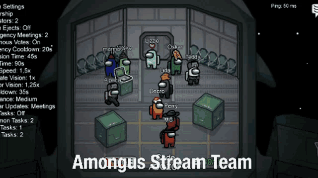 amongus stream team is the name of the game shown