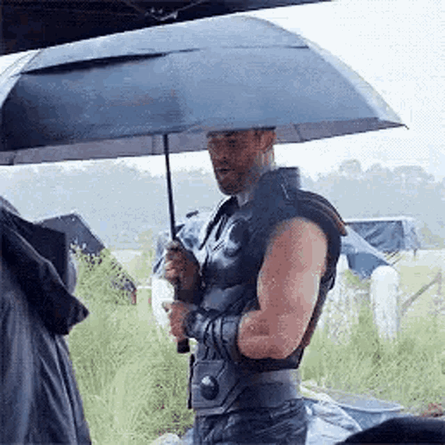 Thor Umbrella GIF - Thor Umbrella Chris Hemsworth GIFs