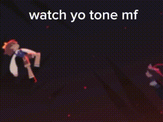 a cartoon of a girl with the words watch yo tone mf written on it