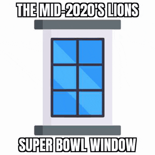 the mid-2020 's lions super bowl window is a cartoon illustration of a window .