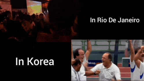 a blurred image of a crowd with the words in korea on the bottom right