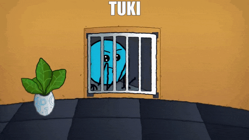 a cartoon with the word tuki on the bottom right