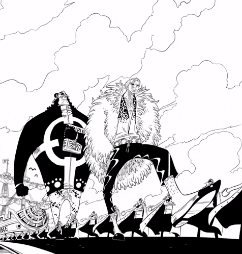 a black and white drawing of a group of people with the word marine on the bottom left