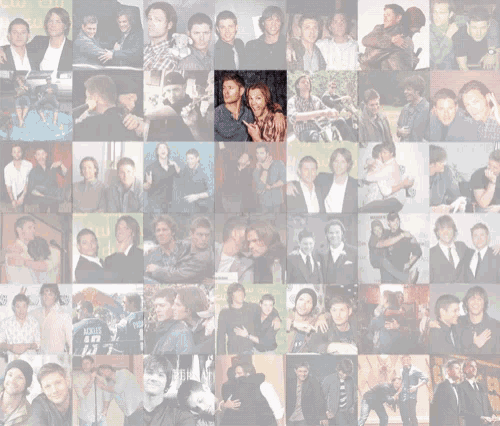 a collage of pictures of a group of people including a man wearing a t-shirt that says ' a '