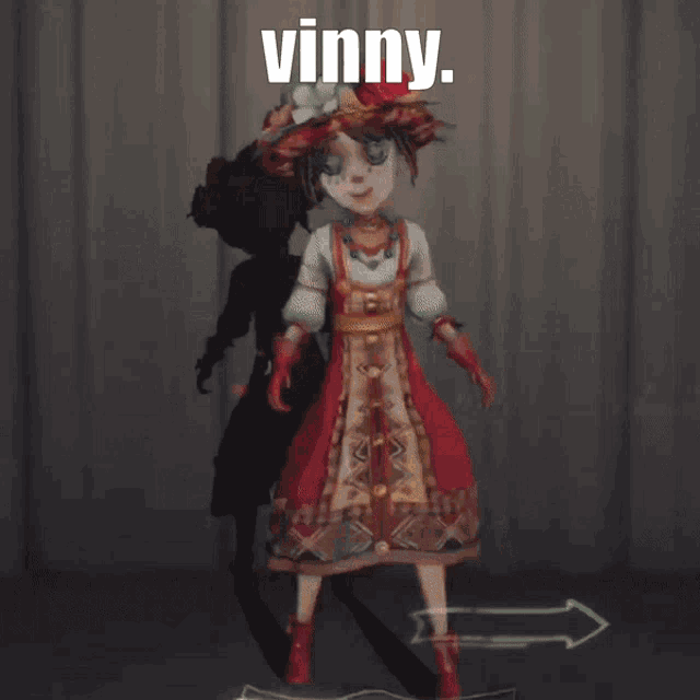 a cartoon character with the name vinny on the bottom right