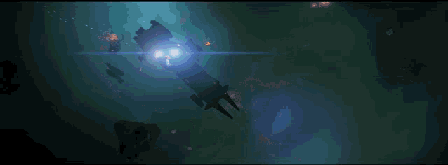 a computer generated image of a space scene with a glowing light in the middle