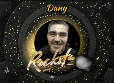 a man in a circle with the name dany written on it