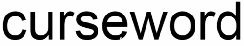 a black and white logo for curseword on a white background