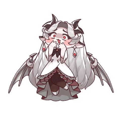 a cartoon drawing of a demon girl with wings and horns .