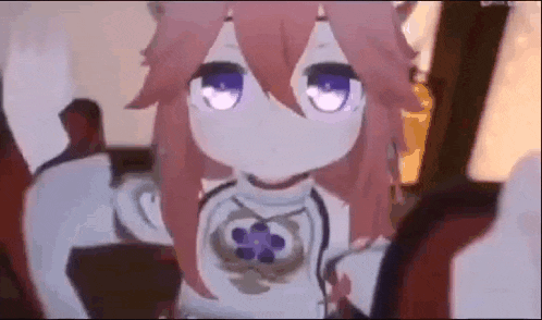 a cartoon girl with pink hair and purple eyes is taking a selfie .