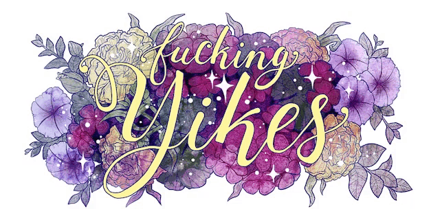 a drawing of flowers with the words fucking vikes