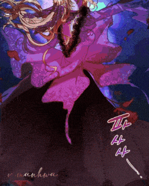 a drawing of a woman in a purple dress with the name v.manhwa on the bottom right