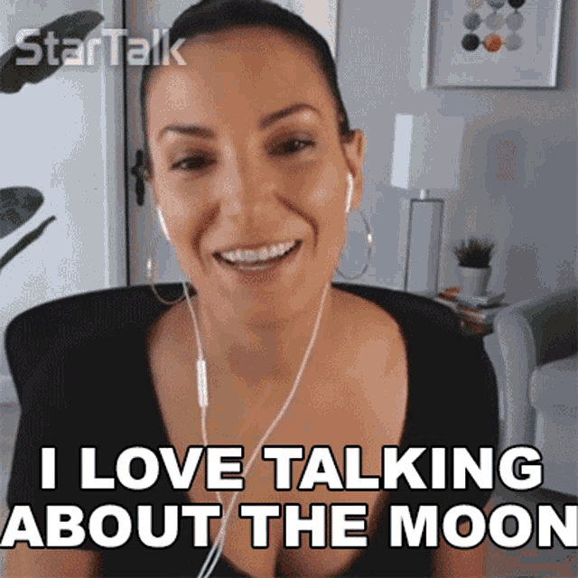 I Love Talking About The Moon Raquel Nuno GIF - I Love Talking About The Moon Raquel Nuno Startalk GIFs