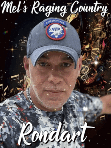 a man wearing a baseball cap that says airborne