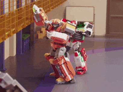 a robot with the word rescue on its chest