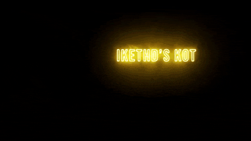 a purple neon sign that says ' jkethd 's kot ' on it