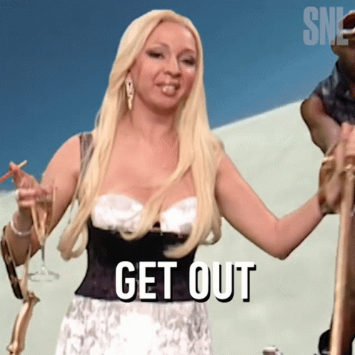 Get Out Maya Rudolph GIF - Get Out Maya Rudolph Saturday Night Live GIFs