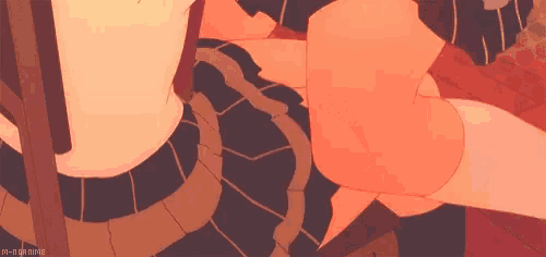 a close up of a person 's butt in a anime scene .