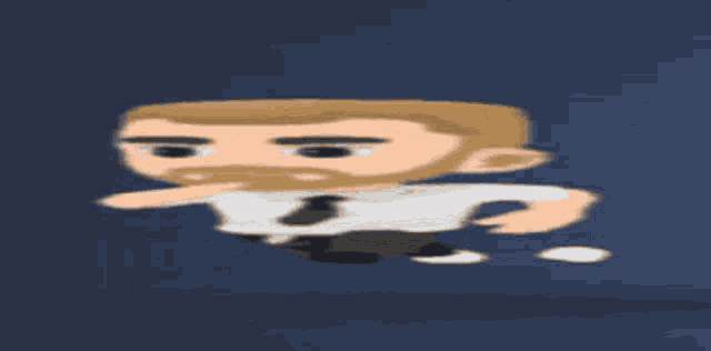 a man with a beard and tie is running