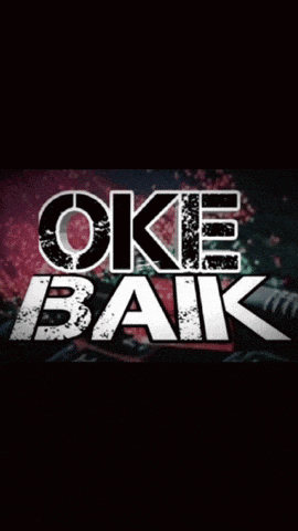 a black background with white letters that say oke bak