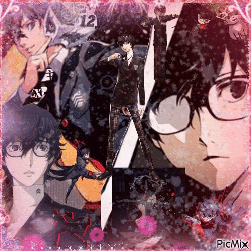 a collage of anime characters with the number 12 on the bottom
