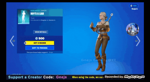 a screenshot of the boys a liar emote in fortnite