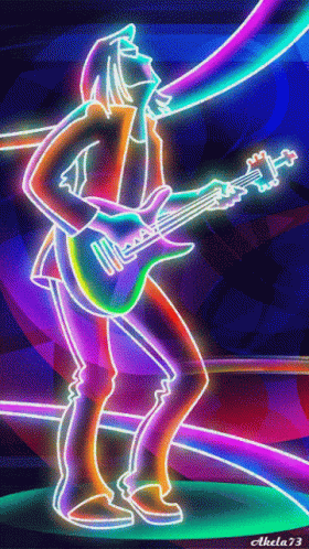 Rock Guitar GIF - Rock Guitar Neon Lights GIFs