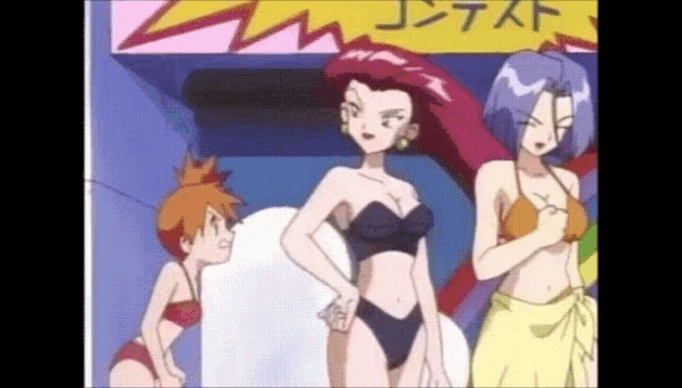a group of cartoon characters are standing in front of a sign that says " contest "