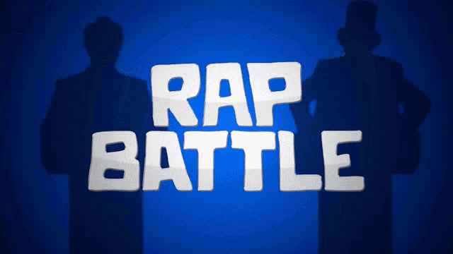 a blue background with two silhouettes and the words rap battle