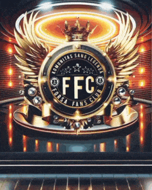 a logo for the forsa fans club with a crown and wings