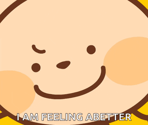 a cartoon lion with the words i am feeling a better