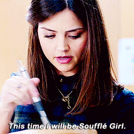 a woman says " this time i will be souffle girl " while holding a pen