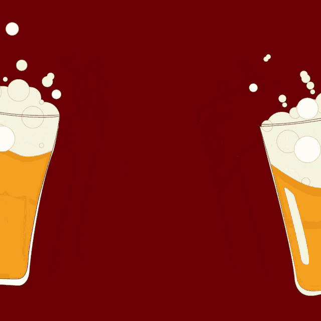 two glasses of beer with the words " our happiest hours are with you "