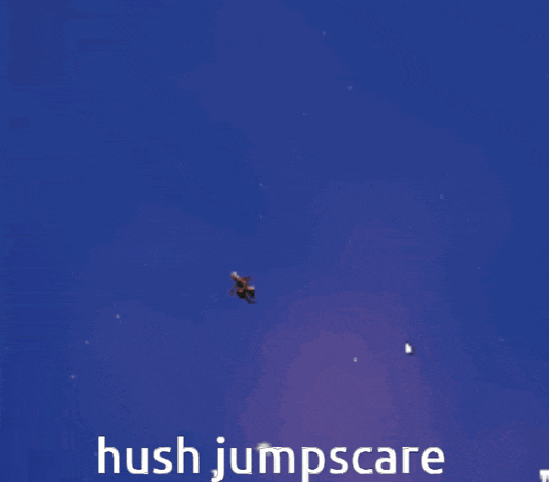 a drawing of a woman sitting on a spider with the words hush jumpscare on the bottom